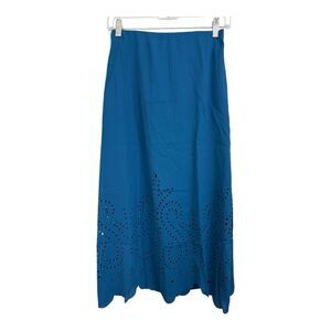 Commense Midi Skirt Size Medium Cut Out High Waist Blue NWT